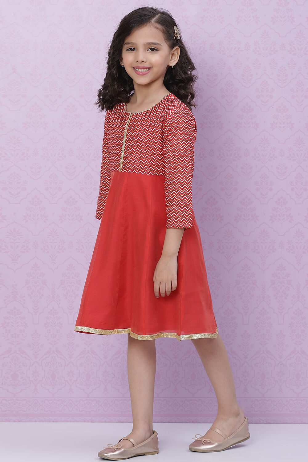 Pink Art Silk Short Kurti image number 2