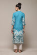 Red Cotton A-Line Printed Kurta image number 4
