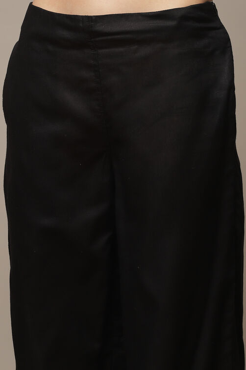 Black Cotton Printed Unstitched Suit Set image number 6