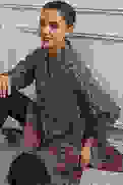 Beige Red Viscose Rayon Relaxed Printed Top image number 0