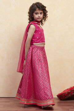 Fuchsia Polyester Lehenga Set image number 5