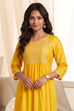 Yellow Polyester A Line Kurta image number 7