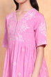 Pink Cotton Peplum Suit Set image number 1
