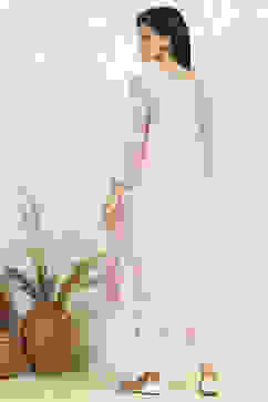 Light Pink Chanderi Unstitched Suit Set image number 5