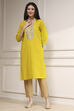 Fuchsia Cotton Solid Straight Kurta image number 5