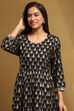 Black Foil Printed Anarkali Suit Set image number 1