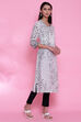 Black Cotton Straight Printed Kurta image number 3