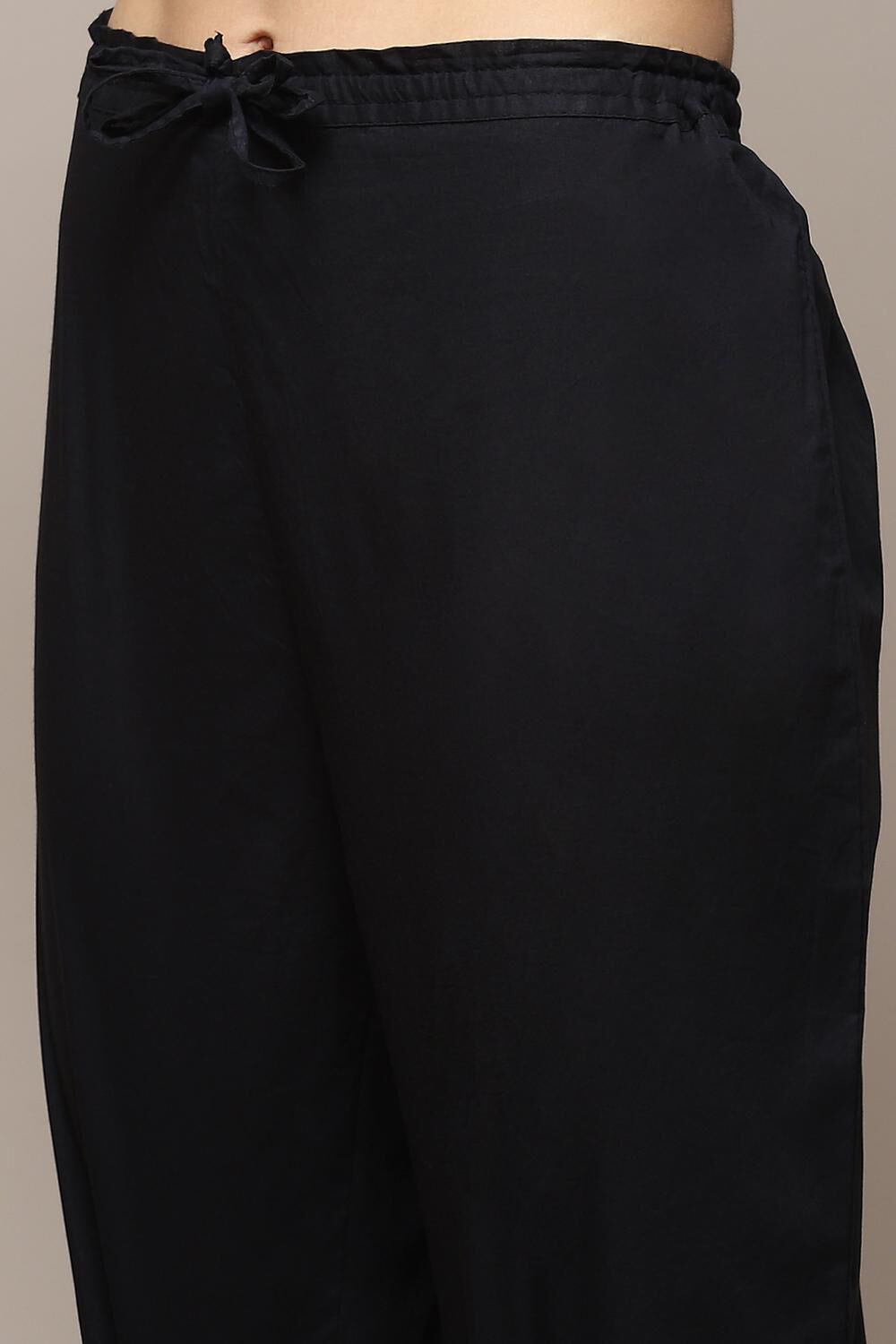 Red Cotton Anarkali Kurta Palazzo Suit Set image number 2