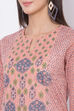 Peach Cotton A-Line Printed Kurta image number 1