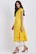 Red Cotton Flared Printed Kurta image number 4