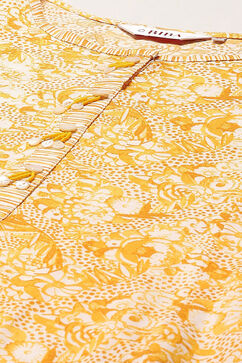 Yellow Rayon Straight Suit Set image number 1
