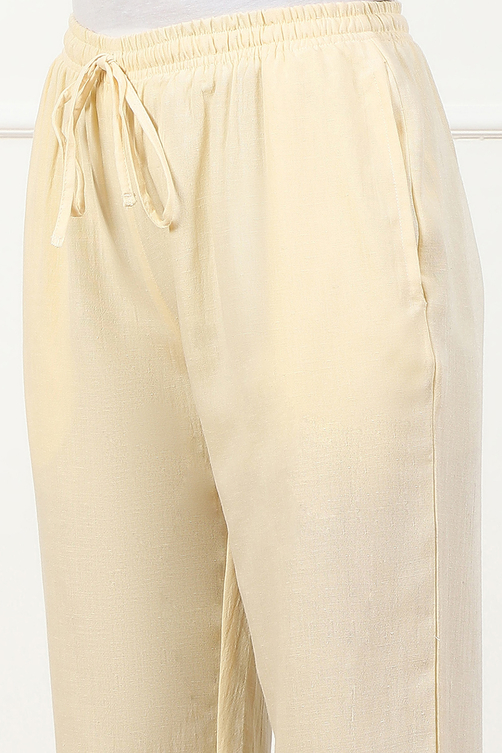 Rust Solid Mid-Rise Straight Palazzo Pants image number 1