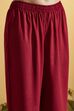 Maroon Viscose Rayon Embroidered Straight Kurta Set image number 2