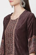 Multicolour Velvet Unstitched Suit Set image number 1