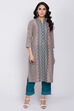 Peach Cotton Straight Printed Kurta image number 0