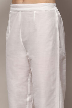 White Green Muslin Unstitched Suit set image number 3