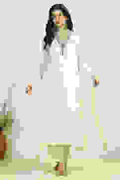 Off White Cotton Hand Embroidered Unstitched Suit Set image number 1