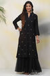 Black Straight Cotton Silk Fusion Wear 2 Piece Set image number 5