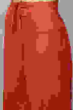 Coral Pink Cotton Blend Straight Kurta Pants Suit Set image number 3