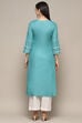 Pink Rayon flax Relaxed Kurta Palazzo Suit Set image number 4