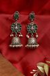Green Brass Jhumka image number 0