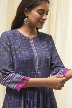 Navy Berry Rayon Flared 2 Piece Set image number 1