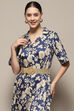 Dark Green Pure Cotton Floral Printed Straight Dress image number 1