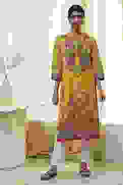 Green Pure Cotton Printed Straight Kurta image number 5