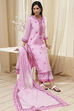 Pink Embroidered Straight Suit Set