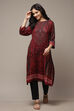 Red Viscose A-Line Printed Kurta image number 0