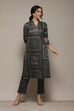 Forest Green Spandex Blend Straight Printed 2 Piece Set image number 1