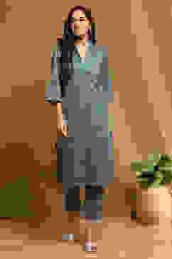 Teal Knit Straight Set image number 6