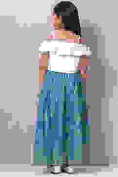 Teal Viscose Lehenga Set image number 4