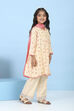 Peach Cotton Printed A-Line Suit Set image number 5