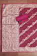 Botle Green Tissue Chanderi Embroidered Unstitched Suit Set image number 3