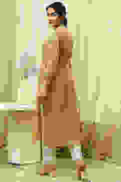 Yellow Cotton Hand Block Print Unstitched Suit Set image number 6