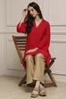 Gold Polyester Straight Palazzos image number 0