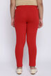 Deep Red Cotton Lycra Solid Leggings image number 4