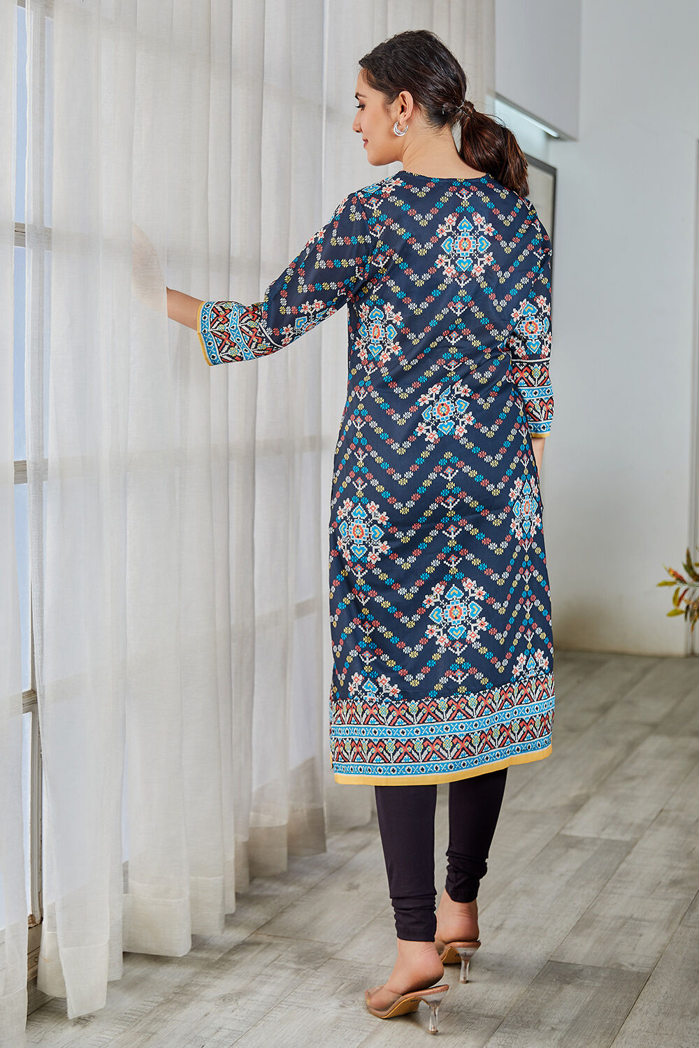 Rust Art Silk Flared 2 Piece Set image number 4