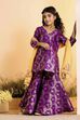 Purple Floral Printed Straight Kurta Set