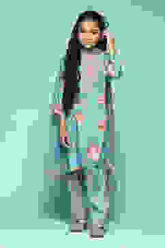 Turquoise Viscose Straight Printed Kurta Salwar Suit Set image number 7