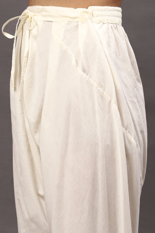 Rohit Bal Off White Cotton Blend Anarkali Kurta Suit Set image number 2