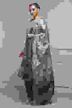 Green Silk Blend Printed Unstitched Suit Set image number 4