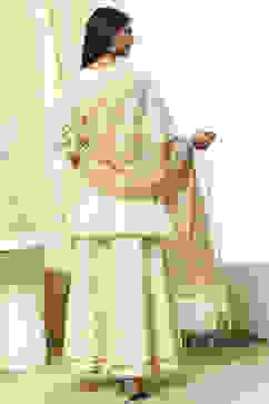 Off-White Embroidered Kalidar Suit Set image number 4