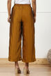 Gold-Toned Solid Mid-Rise Straight Palazzo image number 5
