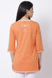 Orange Cotton Short Cotton Kurti image number 4