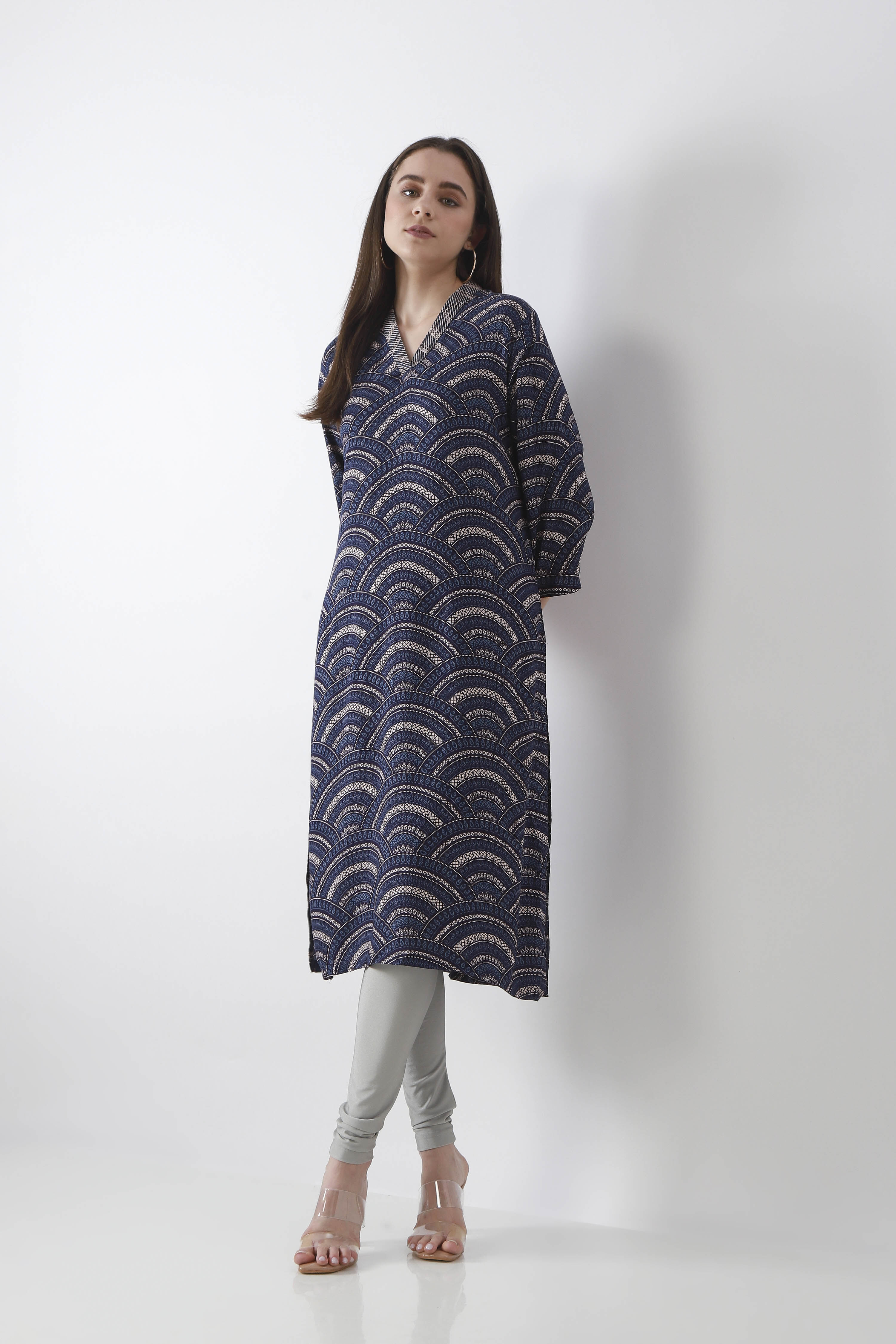 Silver Nylon Blend Leggings image number 0