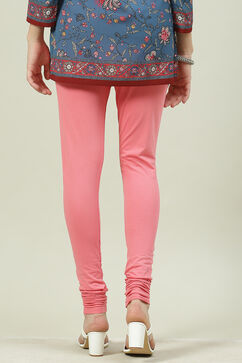 Pink Cotton Lycra Churidar image number 4
