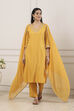Yellow Viscose Rayon Straight Suit Set image number 0