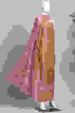 Rust Cotton Jamdani Unstitched Suit Set image number 4